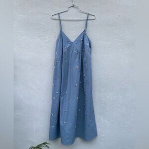 Elegant Blue Floral Women's Sun Dress